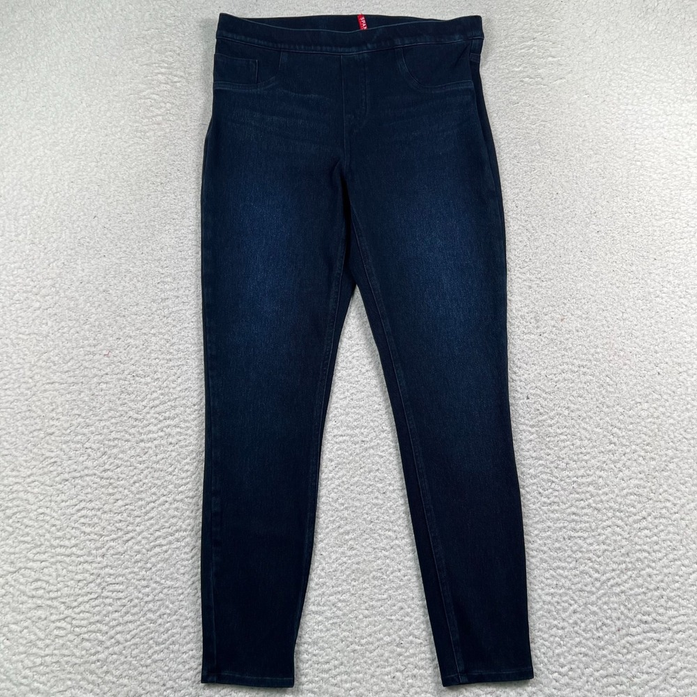 Spanx Jeans Jeggings Women Large Ankle Skinny Pull on Pockets Stretch Denim Blue